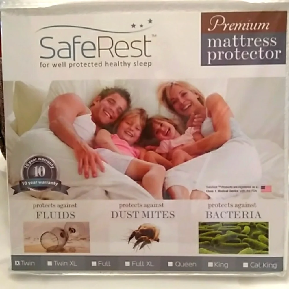Safe rest twin premium mattress protector.